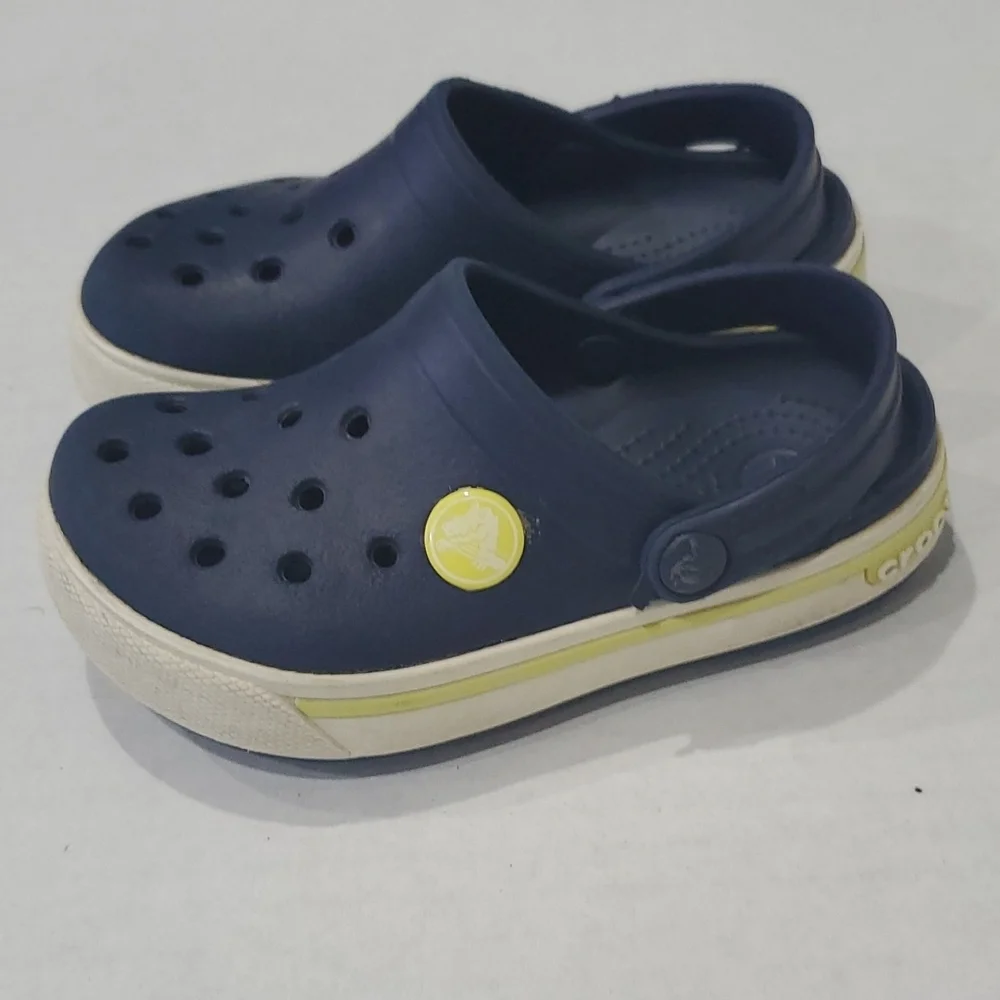 Crocs Kids Classic Crocband Sandals Clogs Navy Blue Size C 8-9